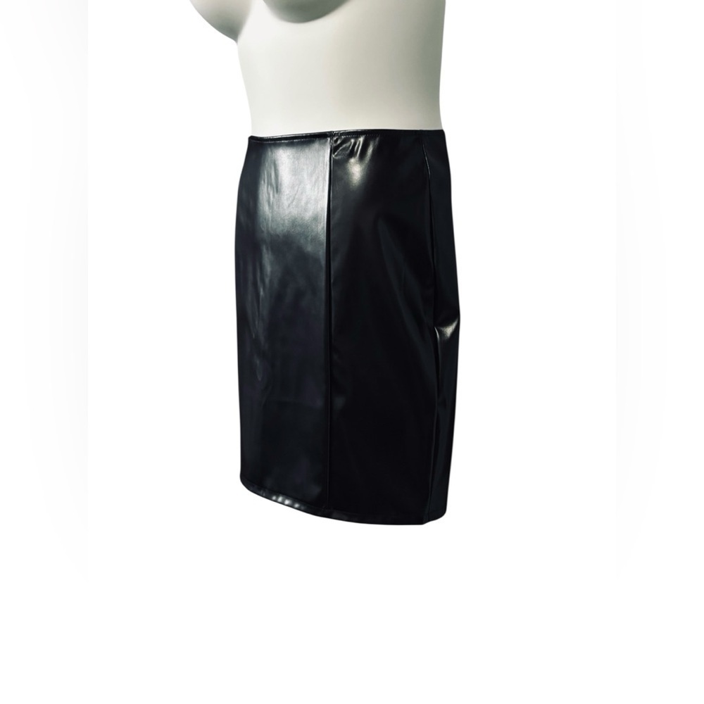 SHEIN, Black Faux Leather Skirt, Size Medium - Picture 2 of 8